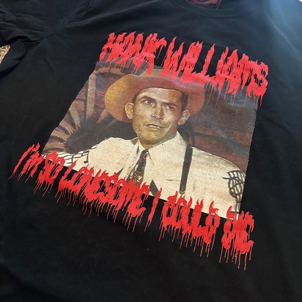 Hank Williams Sr Shirt, Black Metal Outlaw Country
